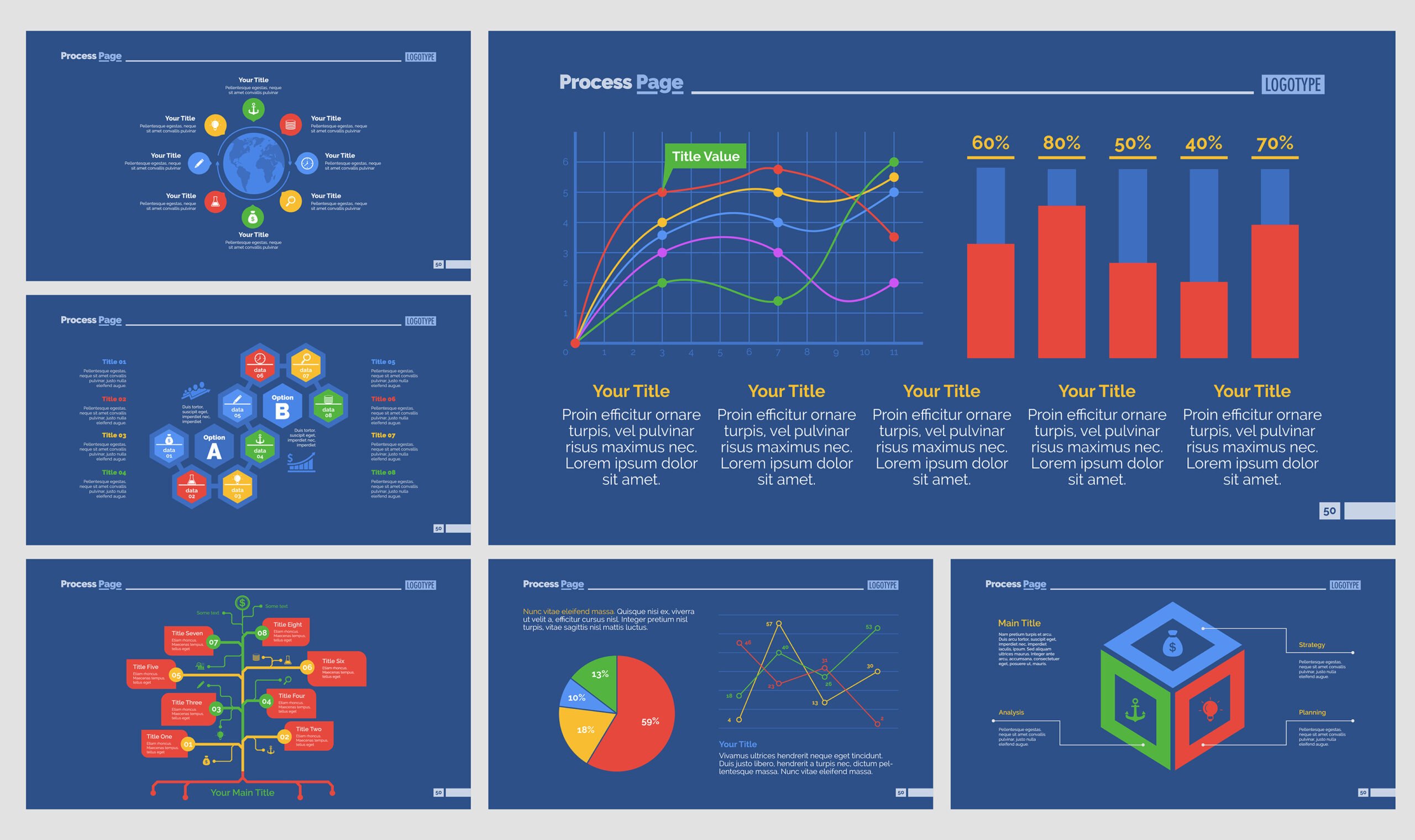 Infographic design set can be used for workflow layout, diagram, annual report, presentation, web design. Business and research concept with process, pie, line, flow and bar charts.